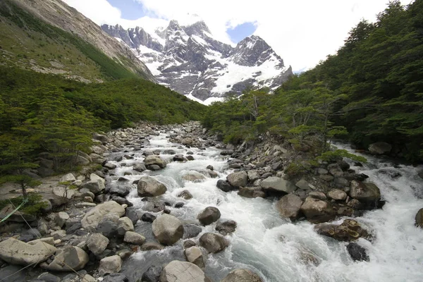 Trek Auf Dem Torres Del Paine Park — Stockfoto