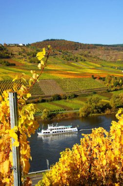 excursion boat on the moselle near burg\r\n clipart