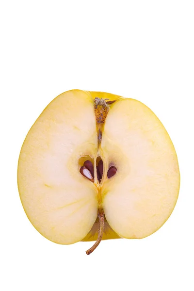Närbild Halv Äppelfrukt Isolerad Vit Bakgrund — Stockfoto