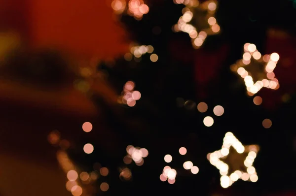 Defokussierter Abstrakter Weihnachtshintergrund Unscharfe Lichtpunkte Bilden Einen Weichen Hintergrund — Stockfoto