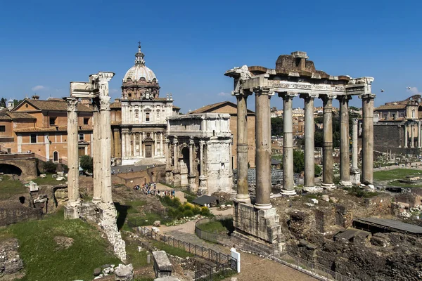 Uitzicht Vanuit Hoofdstad Van Het Romeinse Forum Rome — Stockfoto