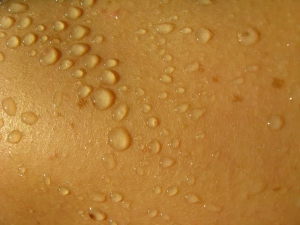 Επιφάνεια Ενός Ανθρώπινου Δέρματος Σταγονίδια Νερού — Φωτογραφία Αρχείου