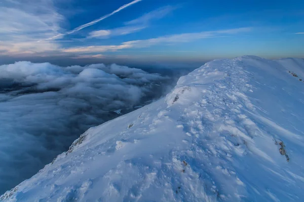 Inverno Paisagem Montanha Piatra Craiului Mountains Roménia — Fotografia de Stock