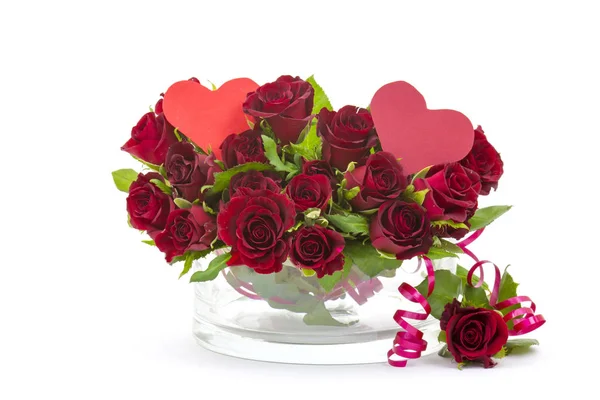 Red Roses Hearts — Stock Photo, Image