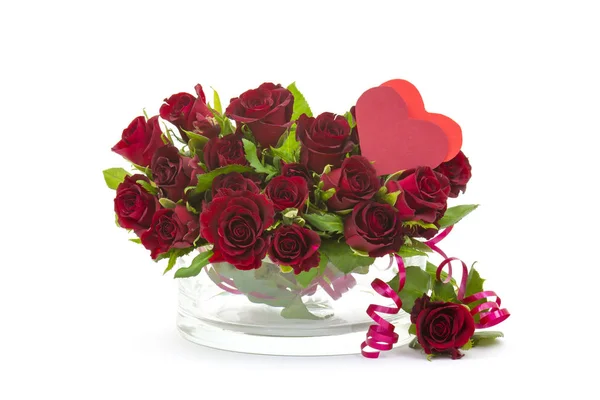 Red Roses Hearts — Stock Photo, Image