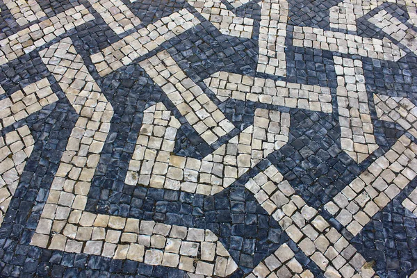 Portugisiska Trottoaren Calcada Portuguesa Traditionell Stil Trottoar — Stockfoto