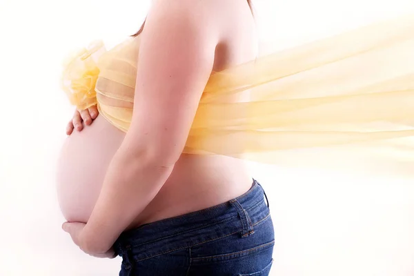 Беременная Женщина Тканью — стоковое фото