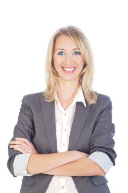 Portrait of business woman at work clipart