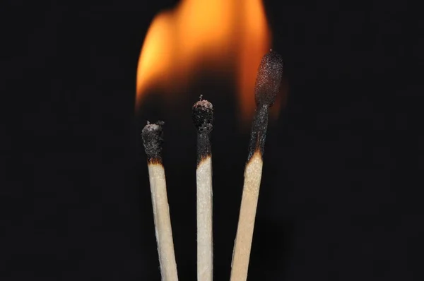 Igniting Match Fire Match — Stock Photo, Image