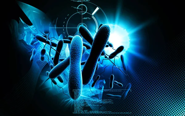 Digital Illustration Cholera Bacteria Colour Background — Stock Photo, Image
