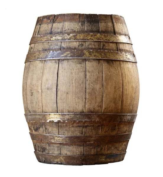 Image Classic Wood Barrel White Background — Stock Photo, Image