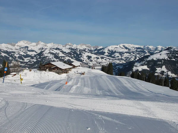 Tidig Morgon Wispile Skidlift Gstaad — Stockfoto