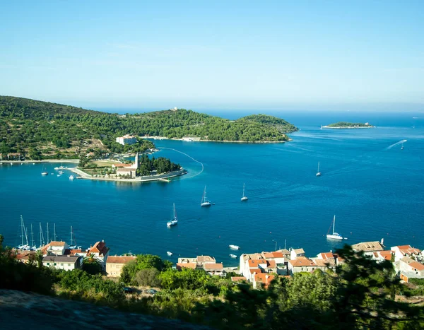 Uma Baía Cênica Ilha Vis Croácia — Fotografia de Stock