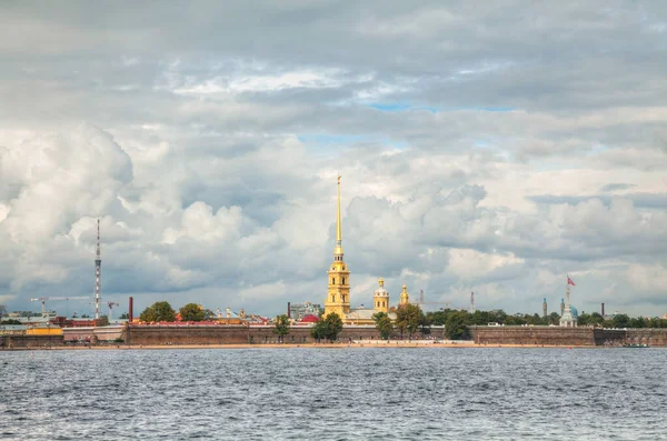 Overview Saint Peter Paul Fortress Petersburg Russia Cloudy Day — Stock Photo, Image