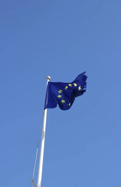 Europäische Flagge Wind — Stockfoto