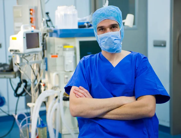 Anesthesiologist Front Anesthetic Machine — Stock Photo, Image