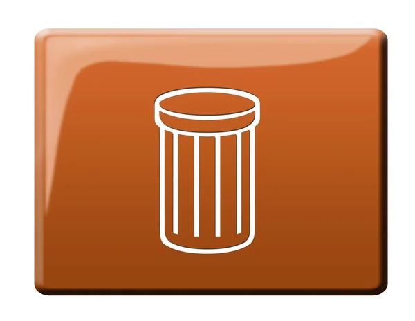 Trash Button Garbage Can — Stock Photo, Image