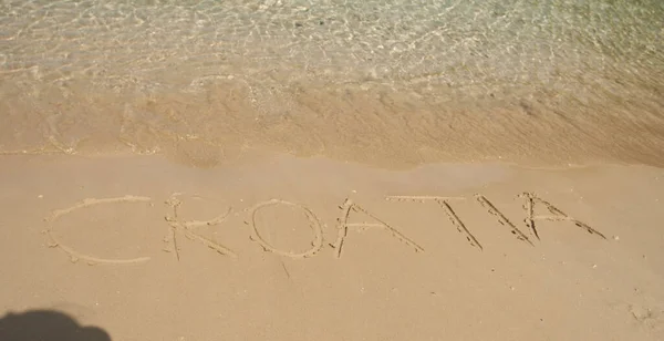 Croatia Word Sand Beach — Stock Photo, Image