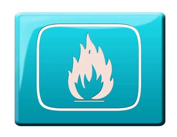 Ilustrace Tlačítka Nebezpečí Požáru — Stock fotografie