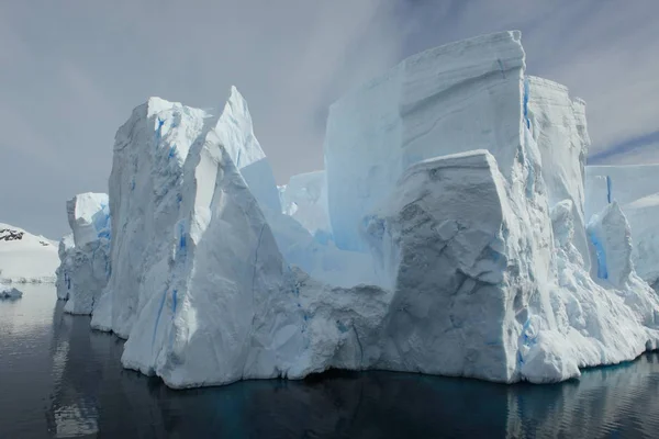 Laguna Geleira Iceberg Congelado Branco Mudança Climática — Fotografia de Stock