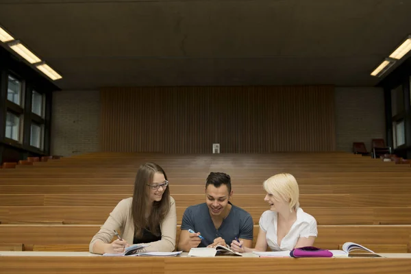 Student Two Students Learn Together Auditorium — Stock Photo, Image