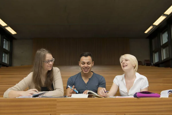 Student Two Students Learning Together Auditorium — Stock Photo, Image