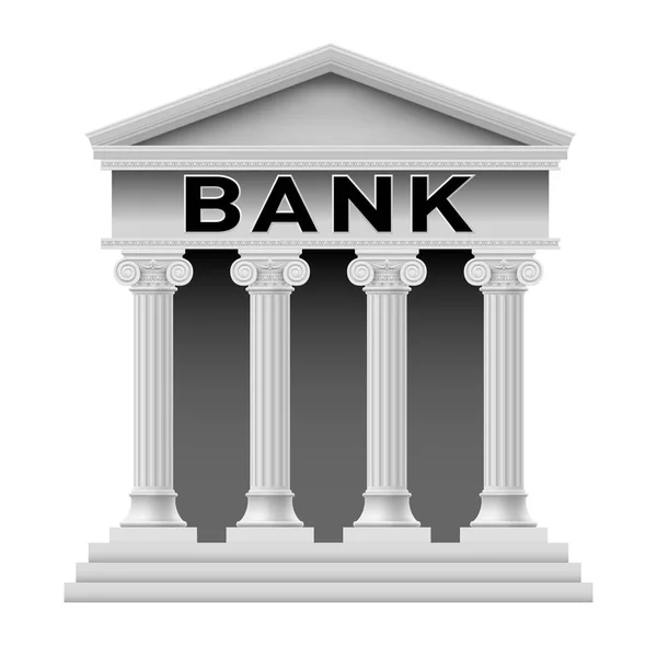 Ikona Budynku Banku Ilustracja Białym Tle Projektowania — Zdjęcie stockowe