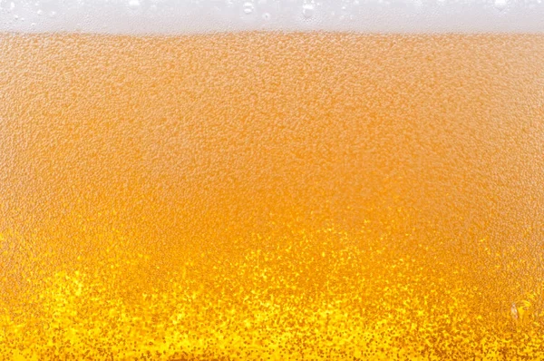 Pęcherzyki Piwa Dużym Powiększeniu Zbliżeniu — Zdjęcie stockowe