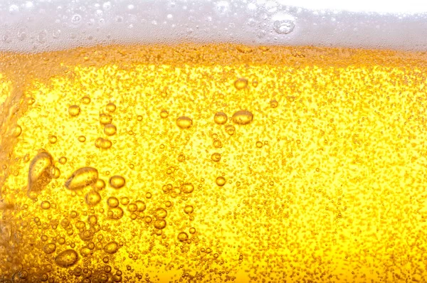 Bolhas Cerveja Alta Ampliação Close — Fotografia de Stock