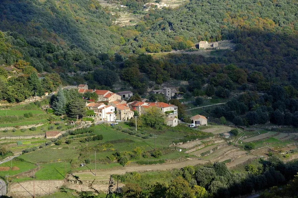 Village Des Cévennes Automne Dans Département Gard — Photo