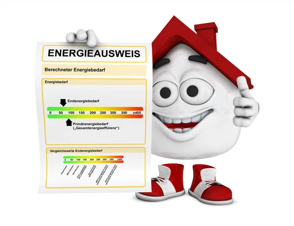 Kleines Haus Rot Energieausweis Konzept — Stockfoto