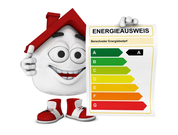 Kleines Haus Rot Energieausweis Konzept — Stockfoto