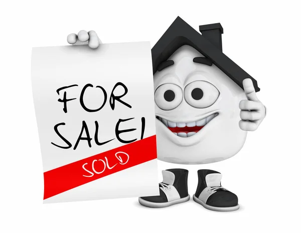 Small House Black Sale Sold — Stock Photo, Image