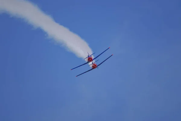 Letecká Přehlídka Vilshofenu Červené Býčí Stroje — Stock fotografie