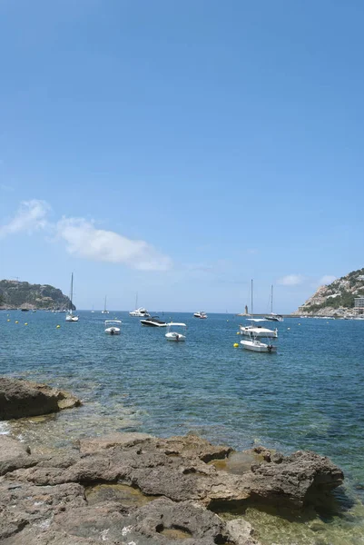 Blick Auf Meer Und Yachten Mallorca Spanien — Stockfoto