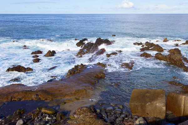 Klippig Atlantkust För Puerto Cruz Teneriffa Kanarieöarna Spanien November 2012 — Stockfoto