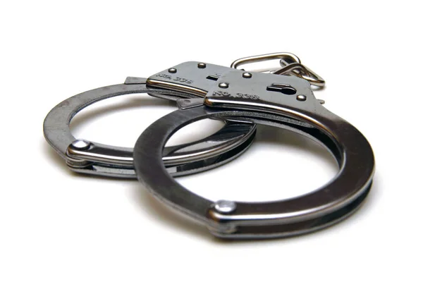 Handcuffs Isolated White Background — Stock Photo, Image