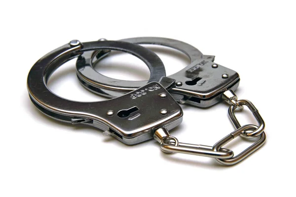 Handcuffs Isolated White Background — Stock Photo, Image