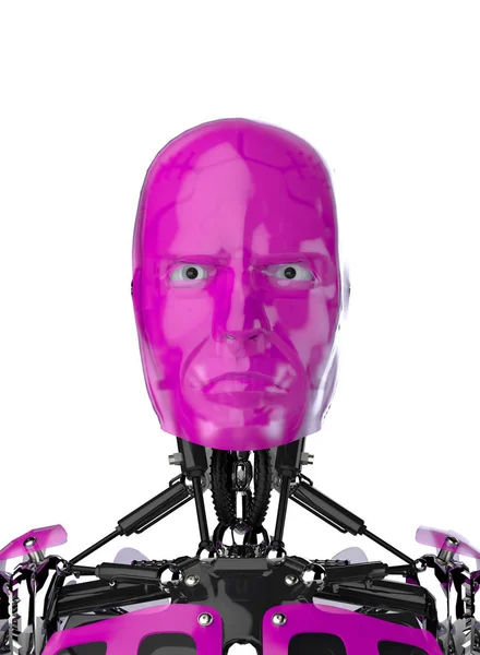 Rendering Robot Dengan Headset Realitas Maya — Stok Foto