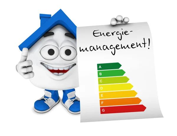 Kleines Haus Blau Energiemanagementkonzept — Stockfoto