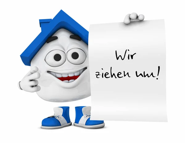 Kleines Haus Blau Wir Ziehen — Stockfoto