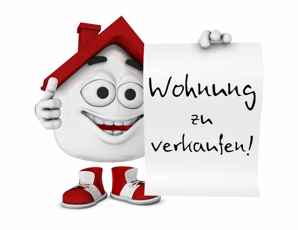 Kleines House Red Wohnung Zum Verkauf — Stockfoto