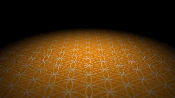 Vloer Met Textuur Bloem Van Het Leven Oranje Zilver — Stockfoto