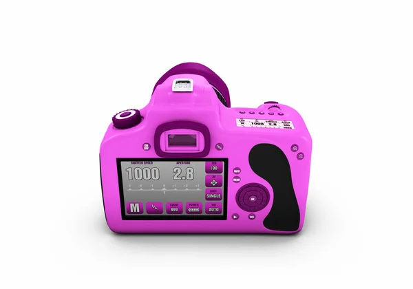 Digital Render Pink Camera Isolated White Background — Stock Photo, Image