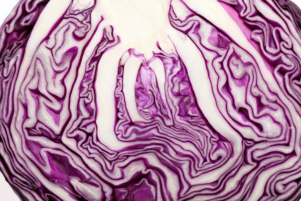 Red Cabbage Cross Section White Background — Stock Photo, Image