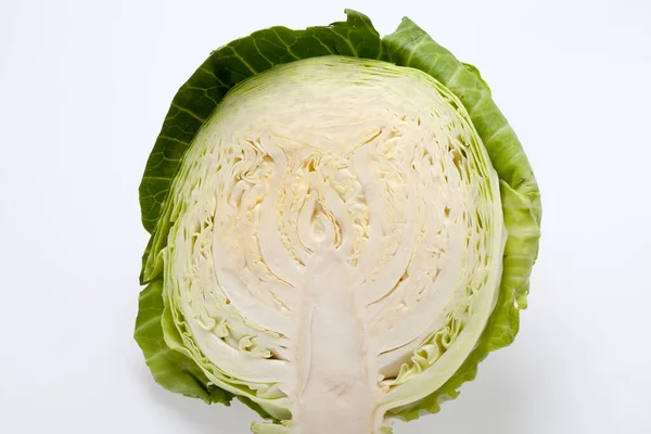 White Cabbage Cross Section White Background — Stock Photo, Image