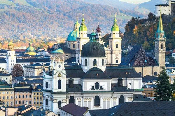 Vnitřní Město Salzburg Rakousko Církvemi — Stock fotografie