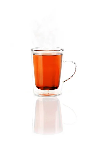 Чай Термостаканчике Паром — стоковое фото
