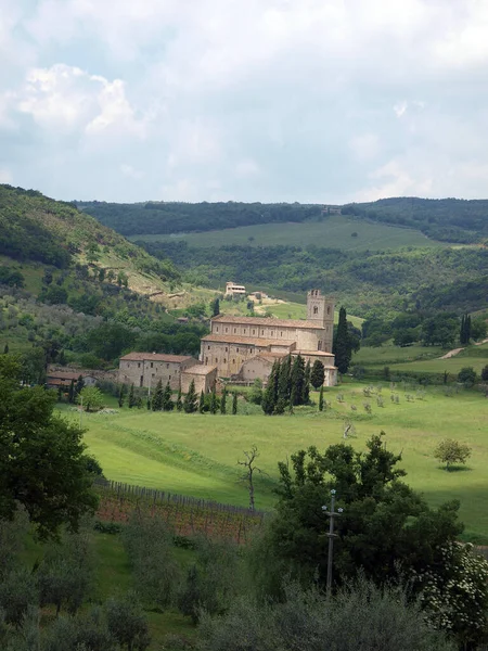 Sant Antimo Kloster Nära Montalcino Toscana Italien — Stockfoto