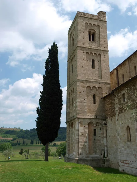 Sant Antimo Kloster Nära Montalcino Toscana Italien — Stockfoto